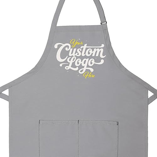 Delantal de cocina con logotipo personalizado, promoción comercial personalizada, 24 x 28, opciones multicolor, fabricado en Estados Unidos