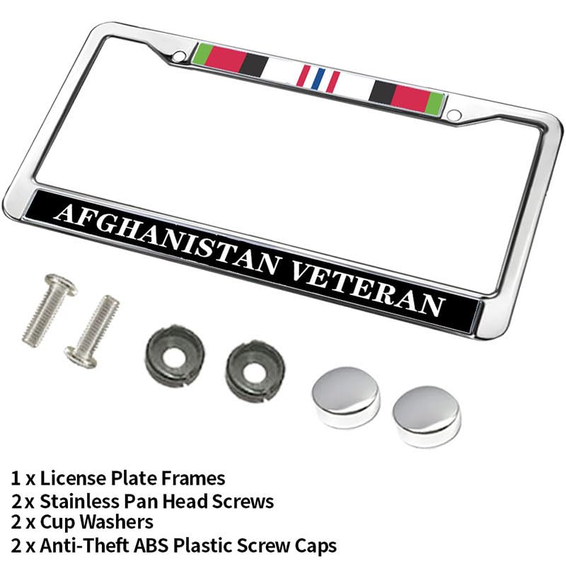 Image of Afghanistan Veteran Pride Scratch-Resistant License Plate Frame US Army Veteran License Plate Frame for Thanksgiving