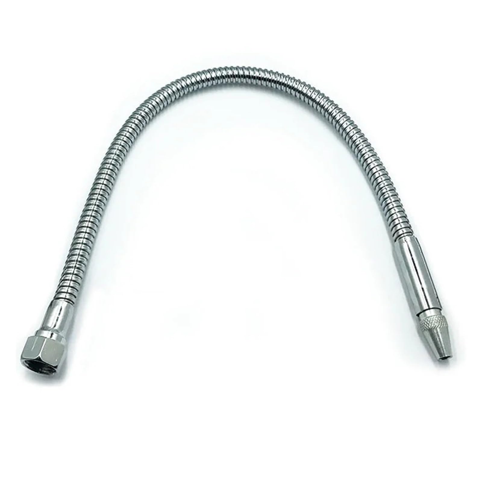Tubo de ducha universal，Manguera metálica flexible Tonto de refrigerante de aceite de agua 1/2 1/4 3/8 pulgadas con boquilla de cabeza redonda a la máquina CNC/fresado(300mm,1/4-EXTERNAL THREAD)