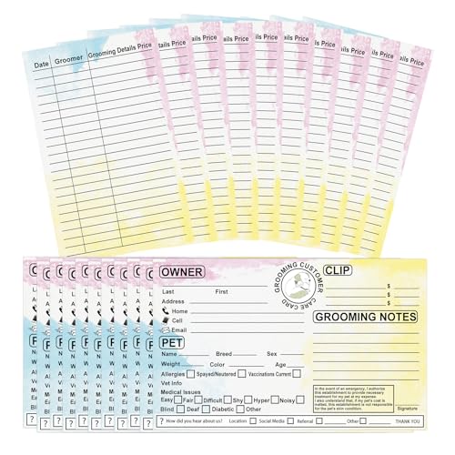 Best Dog Boarding Facilities: Essential Items for Pet Grooming & Care 12 Cat Dog Pet Grooming Information Cards 8x5 inch Groomer Client Profile Service Record Clip Card Business Data Client Page Cards for Professional Pet Groomers, Kennel Care 50 Pack (Yellow)