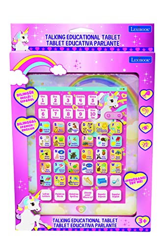 Miniatura 4 de Lexibook, Unicornio, Tableta Educativa Bilingüe Interactiva, Juguete Para Aprender El Alfabeto Letras Números Palabras Deletreo Y Música, Inglés Español, Rosa, Jcpad002unii2