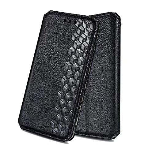 LINER Housse Folio en Cuir pour Xiaomi Redmi 10 Coque, Premium PU/TPU Flip Étui Portefeuille avec Fentes pour Cartes, Antichoc Protection Etui Case Cover - Noir