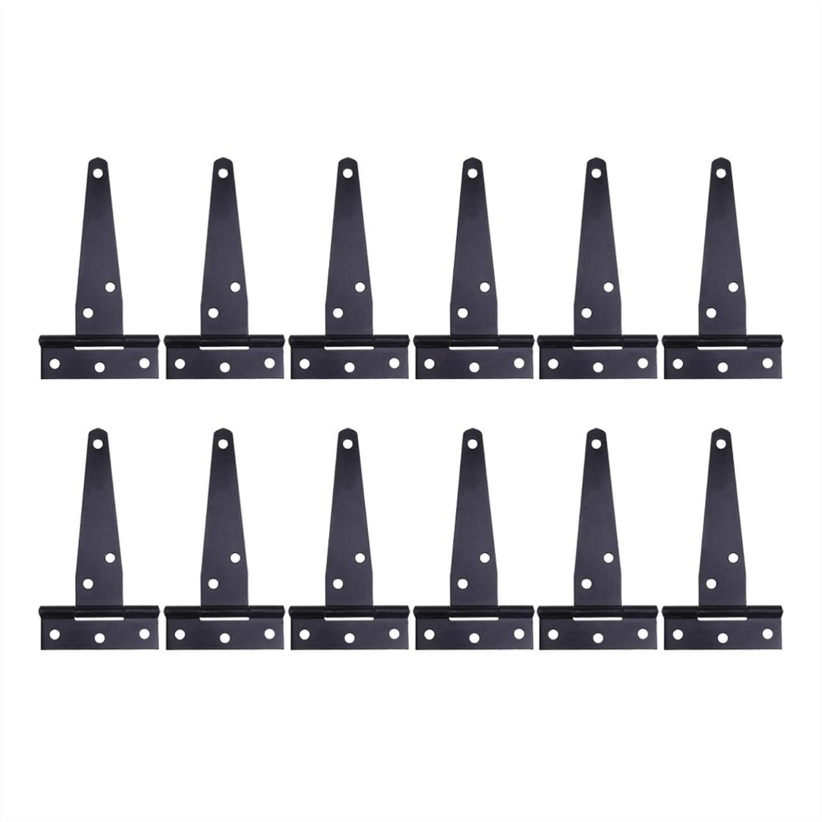 Nvsfzgiyg Nero 12Pcs 4Inches T Shaped Rustproof Iron Light Duty Shed Hinge ，Gate Strap Door Gates Hinges， For Cabinet Gate Hinges