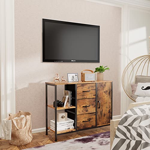 Furnulem-Industrial-Storage-Cabinet-with-3-Drawers2-Shelves-and-DoorWood-Furniture-Accent-Cabinet-for-BooksDocumentDecoration-in-Home-OfficeBedroom-EntrywayKitchenMetal-Frame