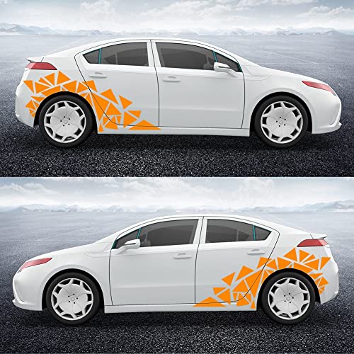 Image of 2 Pieces Triangle Vinyl Decal Graphics DIY Body Sticker for Car, Orange