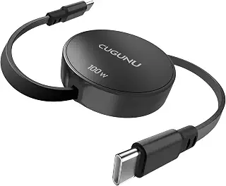 【100cm 多段調整】usb c ケーブル 巻き取り式 USB Type-C to C 100W まきとり充電ケーブル c ケーブルPD 高速データ転送 E-Marker 軽い 両引き 持ち運び便利 部屋収納 iphone17/16/15/シリーズ スマホ/PC/タブレットなどType-C対応