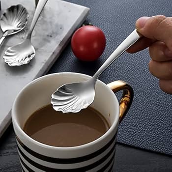 Amazon.com: Pinenjoy 2Pcs Shell Shape Stir Spoons 18/10(304