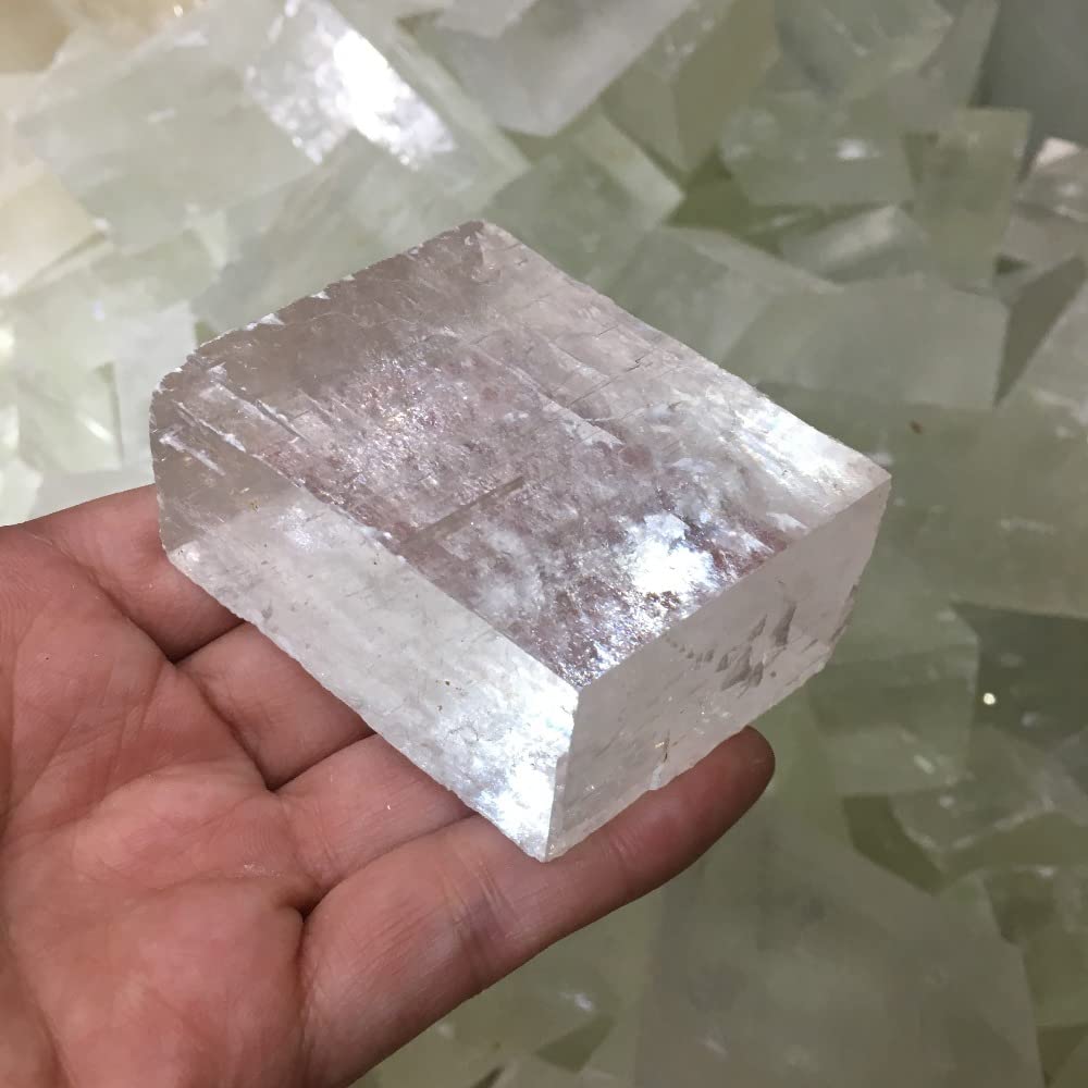 Hxscoo Optical Calcite Raw Iceland Spar Natural Stones And Minerals Healing Stones (Size : 500G)