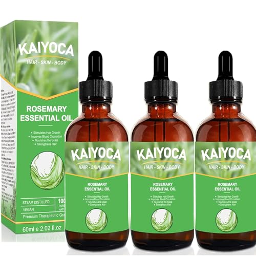 3 paquetes de aceites esenciales de romero puros naturales, aceite para el cuero cabelludo para el crecimiento del cabello seco y dañado, tratamiento de la caída del cabello, nutre el cuero cabelludo