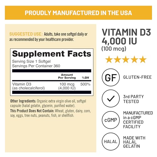 NatureWise Vitamin D3 4000IU Supplement, Immune Support, 360 Mini Softgels - image 5