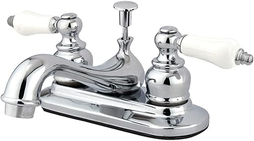 Miniatura 4 de Kingston Brass KB608B Victorian Center Set Grifo de Lavabo con LatónABS Pop-Up, 4-12", níquel cepillado