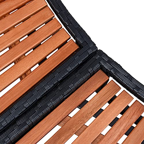 ESTEXO Poolumrandung Poolverkleidung Whirlpool Umrandung Polyrattan Verkleidung Einfassung Rund 200 cm (Schwarz) – Bild 3