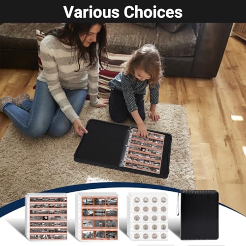 ENPOINT 30 Pack Protective Photo Slide Pages, 35mm Slide Storage Pages, 600 Pockets 2x2 Top Loading Coin Sleeves, Cardboard Coin Holder Sleeves, Stamp Collecting Supplies for 3 Ring Binder