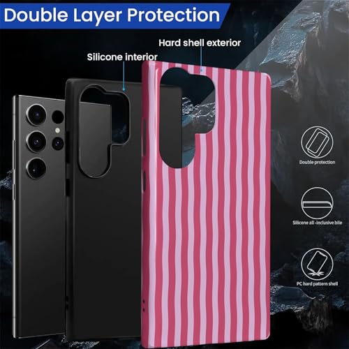 Coque Samsung S24 Ultra HL2 hybride double couche à rayures