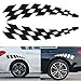 BTOEFE Autocollants de Course véhicule Voiture décalcomanies Roue sourcil Damier Drapeaux sécurité réflecteur Vinyle Autocollants   , pour Audi BMW