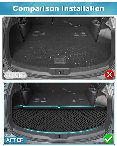 Mixsuper Cargo Liner Compatible With 2016-2023 Mazda Cx-9, Behind The 3Rd Row Seats, All Weather Rear Cargo Trunk Mat Black #TOP2