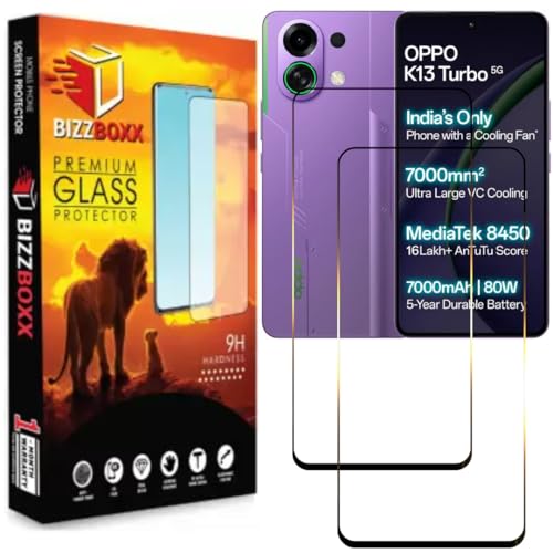 Image of Compatible with OPPO K13 Turbo 5G Tempered Glass Screen Protector - HD Clarity, Shatterproof, Anti-Fingerprint, Anti-Scratch (6.8 inch) | With Installation Kit - Pack of 2