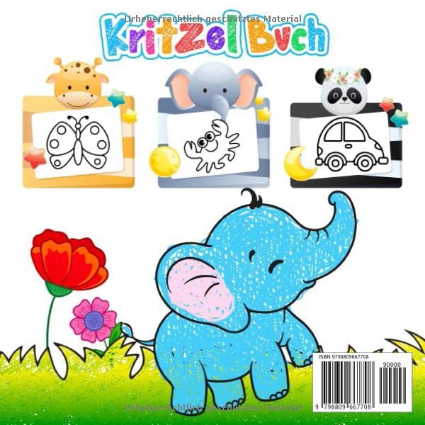 Kritzelbuch ab 1 Jahr: Liebevoll gestaltetes Malbuch für Kleinkinder ab 1 Jahr - Förderung der Kreativität und Motorik - 50 kindgerechten Motiven zum Kritzeln und Ausmalen. Taschenbuch – 24. April 2022 - Image 3