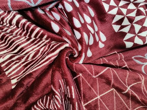 Image of Winter Premium Flannel Velvet Warm Duvet Cover Quilt Cover | Rajai Cover | Blanket Cover | Comforter Cover Single Size 60x100 inches Woollen (Red Abstract, Single Bed)