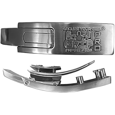 Replacement Lever Buckle for 13MM Thick Powerlifting Lever Belts by Grip Power Pads Weightlifting Belt in Chrome Colors with Embossed LOGO Cover