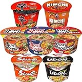 Nongshim Shin Ramyun & Spicy Ramen Instant BIG BOWL Noodle Soup (5 Bowls, 5 Different Flavours)