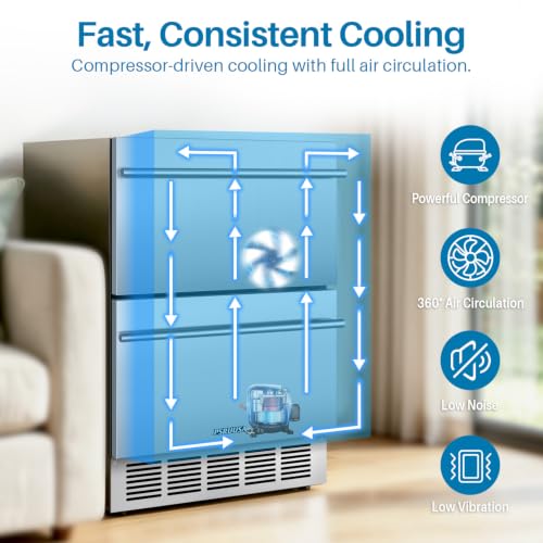 Image of 24 Inch Outdoor Fridge, UnderCounter Outdoor Beverage Refrigerator