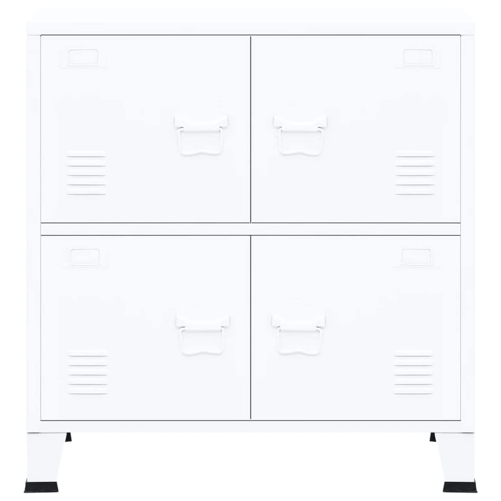 Homgoday Casa Mobilia Armadio Classificatore Industriale Bianco 75x40x80 cm Acciaio, Salvaspazio Armadietto da Esterno, Mobili Esterno Balcone per Soggiorno, Ufficio, Camera da Letto, Bagno