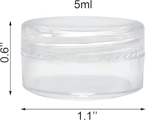 Miniatura 5 de Medsuo 20 macetas transparentes de 0.17 onzas líquidas, recipientes de viaje pequeños vacíos a prueba de fugas, tarros de cosméticos rellenables,