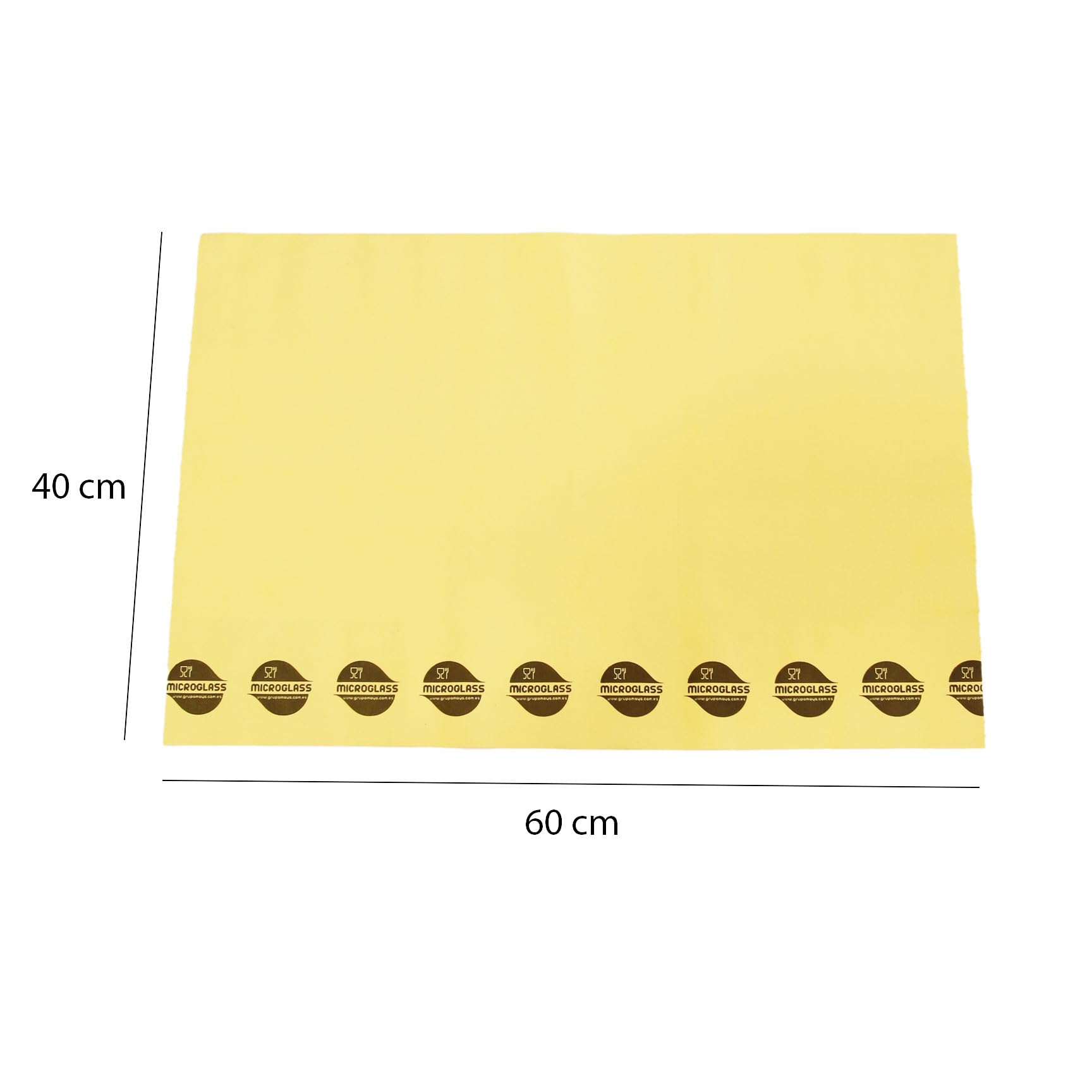 Maya - Bayetas de Microfibra con Precorte para Limpieza de Vajillas/Cristales sin Dejar Rayas | 40x60 cm | Rollo de 12 Paños Microglass Absorbentes para Cocina (Amarillo)