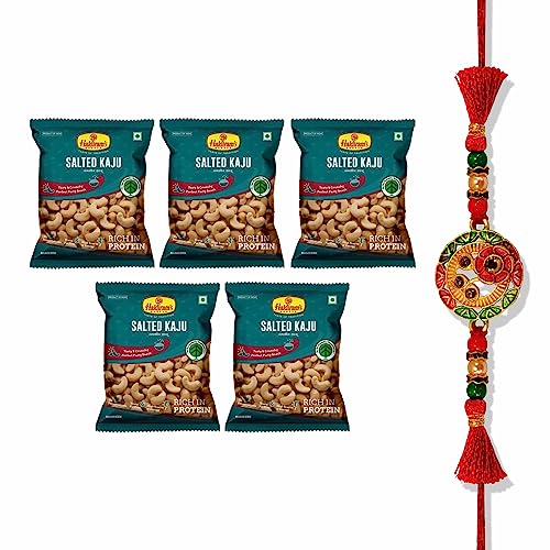 Image of Haldiram's Nagpur Salted Kaju 35g (Pack of 5) with Rakhi