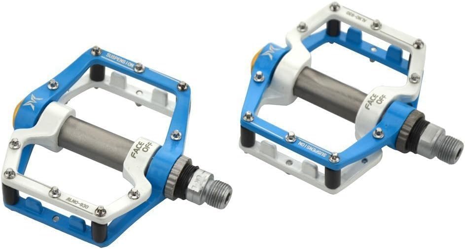 Redlution Bike Pedals Aluminum Alloy CNC bearing Shock Absorption Bicycle Cycling Pedals for Mountain And Road,1 Pair (Blue) - Image 2