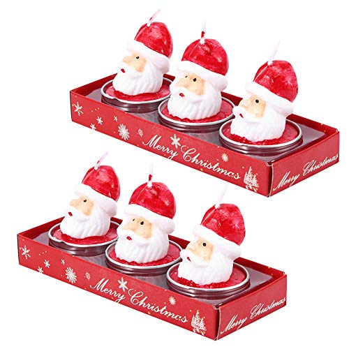 Santa Claus Candle Tealight Decorative Table Party Ornament Christmas Decoration for Festive Hotel Family