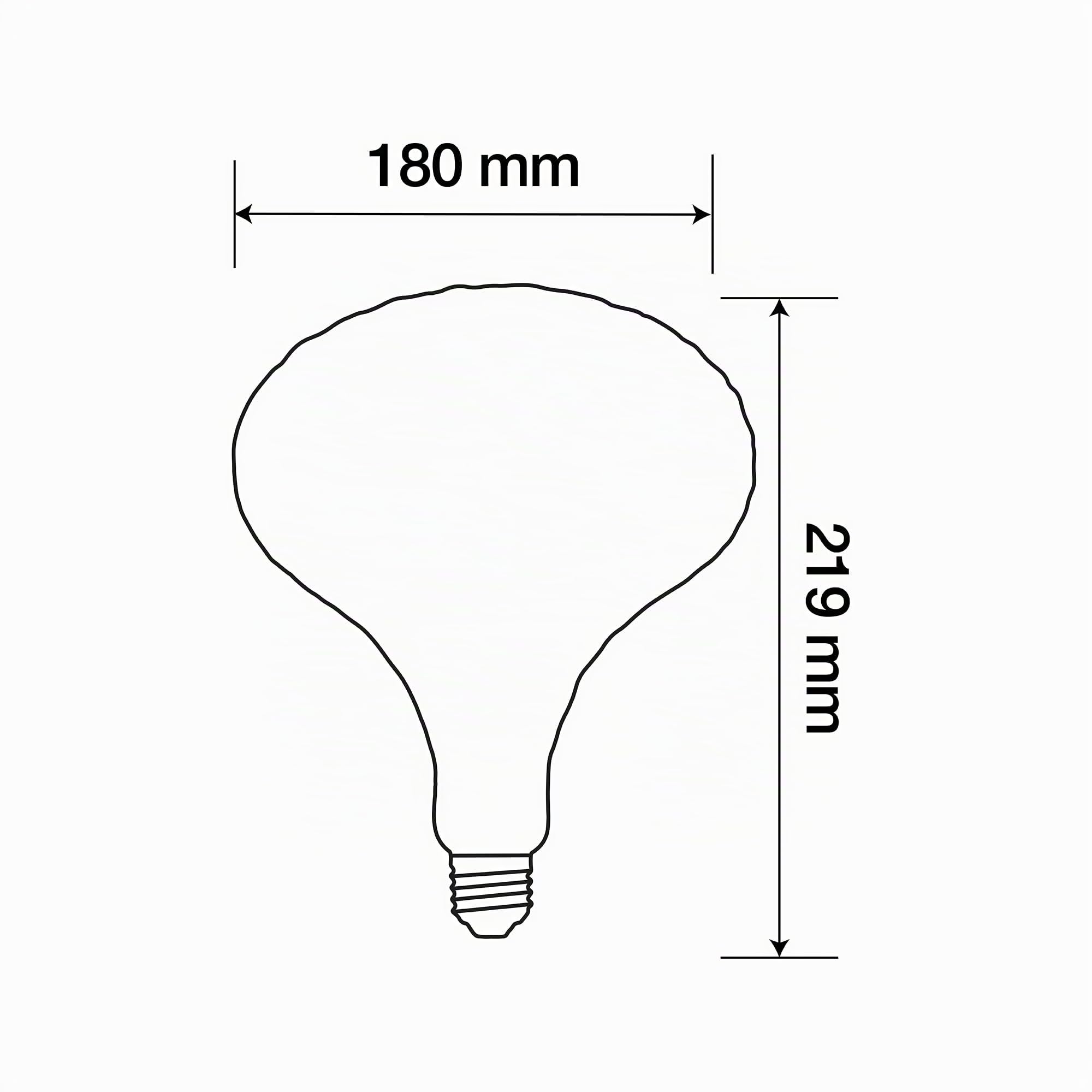 Suprema, Lampadina LED Decorativa Giant, Dimmerabile, Luce Calda, Attacco E27 (Smoke vetro lavorato)