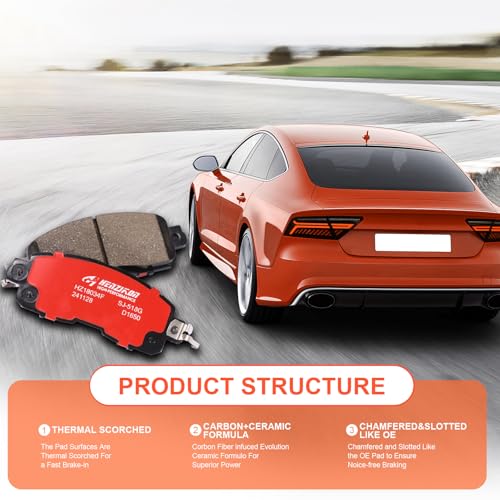 Image of D1650 Front Ceramic Brake Pads Kit Fit For Nissan Altima 2013-2023, For Nissan LEAF 2014-2017