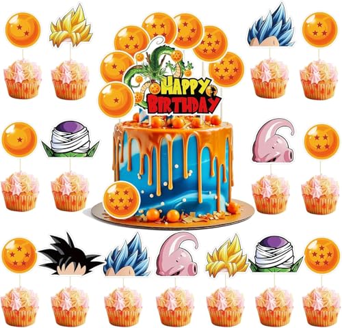 25PC Cartoon Party Cake Topper, Cartoon Birthday Cake Decoration supplies