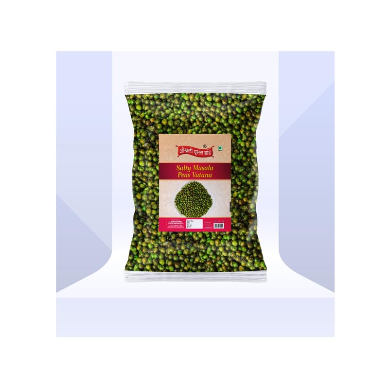 Image of OKHLI MUSAL BRAND Bombay Roasted Fried Spicy Green Peas /Chatpata Matar /Namkeen Peas | Namkeen Chatpata Matar /Roasted Peas Spicy Munching Crunchy Matar Namkeen Savoury Snack-350g*1Pack
