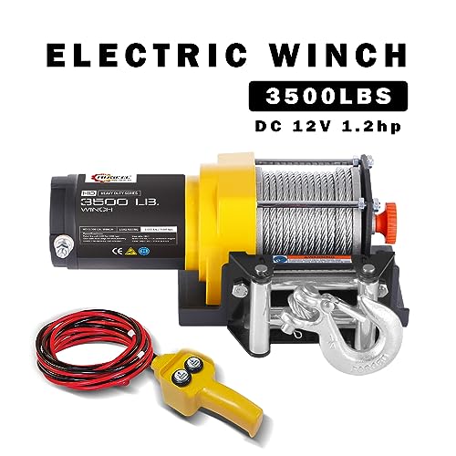 RUGCEL WINCH 3500lb. ATV/UTV Electric Winch,with Roller Fairlead, Mount Plate - Thumbnail 2