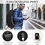 15.6 "Laptop Backpack, Men's and Women's Travel Bag, Anti-Theft Bags with USB Charging Port, Large Waterproof Computer Backpack for Work and School, Black