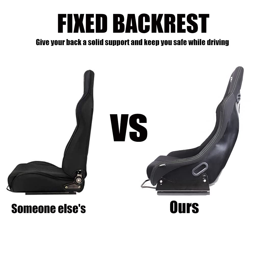 Buy RASTP 1Side Assembly Finished Racing Seat Fiber Glass Bucket Style Black Seat Fixed Back