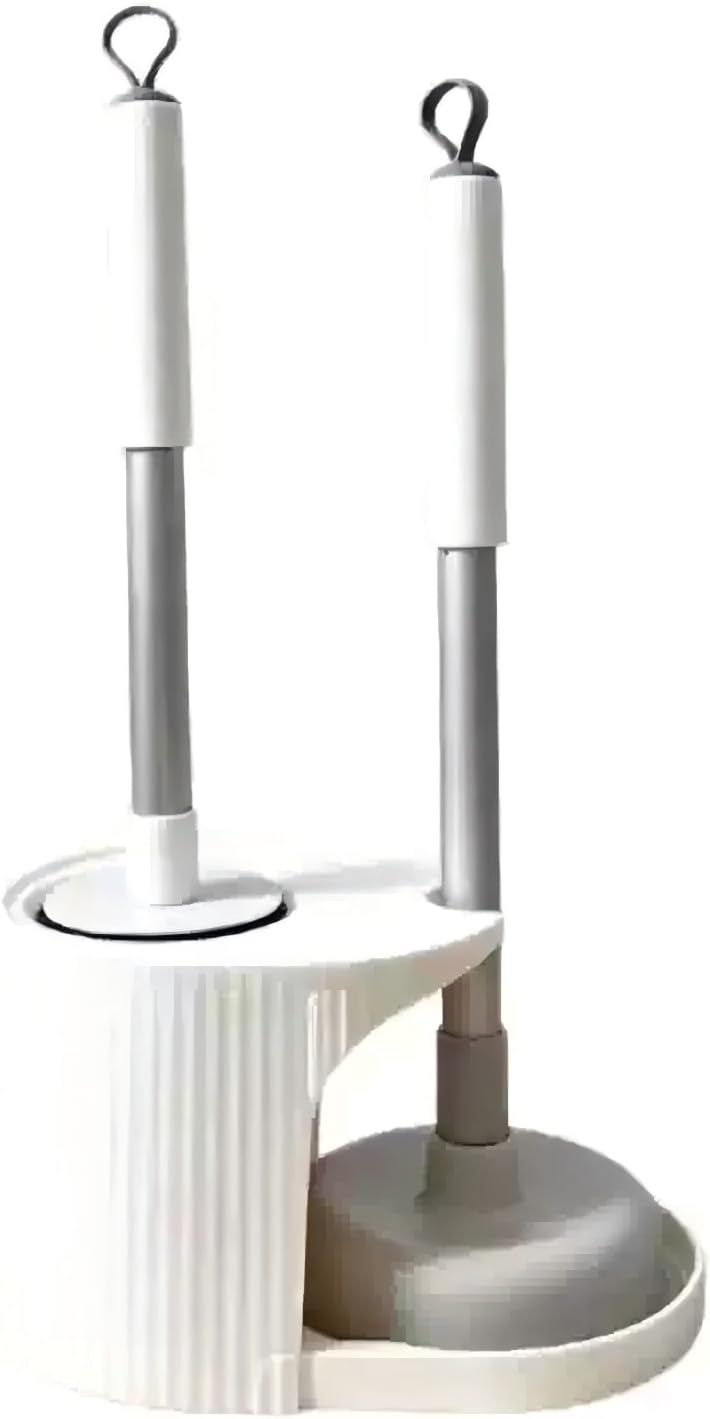2 in 1 Toilet Brush and Plunger Set with Holder for Toilet Cleaning