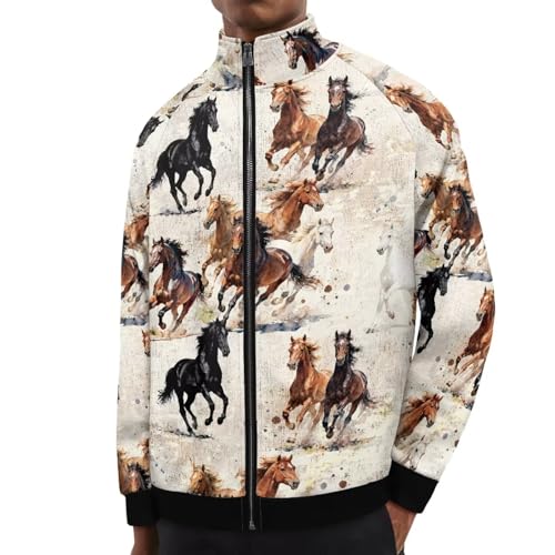 Image of Men's Lightweight Jackets Casual Full Zip Fleece Jacket Men Coats Fashion Long Sleeve Sweatshirt