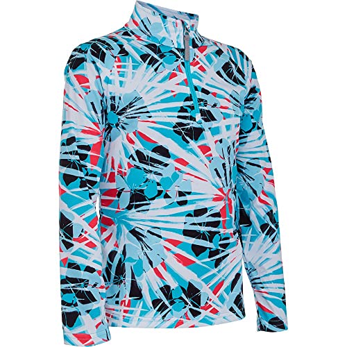 Spyder Girl's Surface Zip T-Neck (Big Kids) Island LG (14-16 Big Kid)4