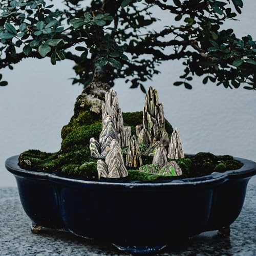 Image of Amosfun 8pcs Resin Mountain Rockery Mini Landscape Garden Bonsai Ornaments Aquarium Decoration Rocks 1.49x0.62 Inches