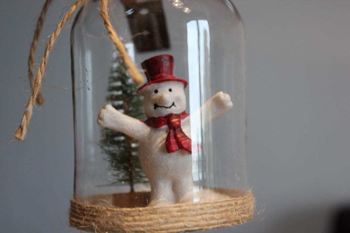 Pupazzo Di Neve In Vetro Soffiato Per Albero Di Natale – Decorazione Artigianale Con Vestito Viola E Glitter