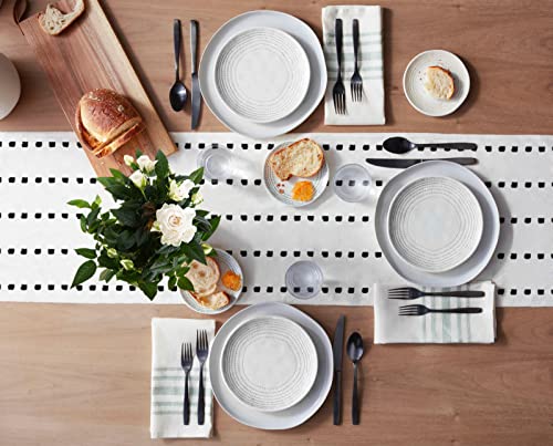 Queenker 20220506-LZP-TBRUNRSWXF06409ZQDHQKR Boho Table Runner,Black White Geometric Polka Dots Minimalist Burlap Dresser Runner Kitchen Dining Table Scarf,Small Table Runner thumb #2