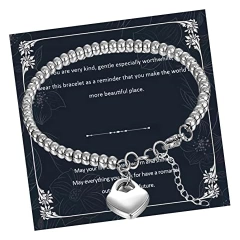HOHOTANG Friendship Bracelet for Women, Best Friend Sister Gifts, Silver Stainless Steel Heart Bracelet, Birthday Christmas Jewellery Gift for Women Girls Mother Daughter Girlfriend Cover