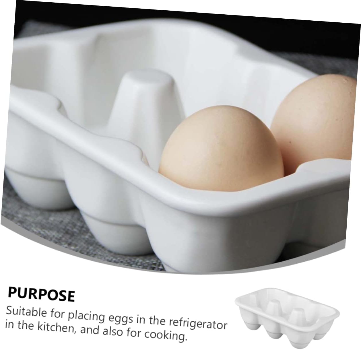 6Grids Ceramic Egg Tray High Temperature Porcelain Egg Storage Container for Refrigerator and Kitchen Organization Safe and Design