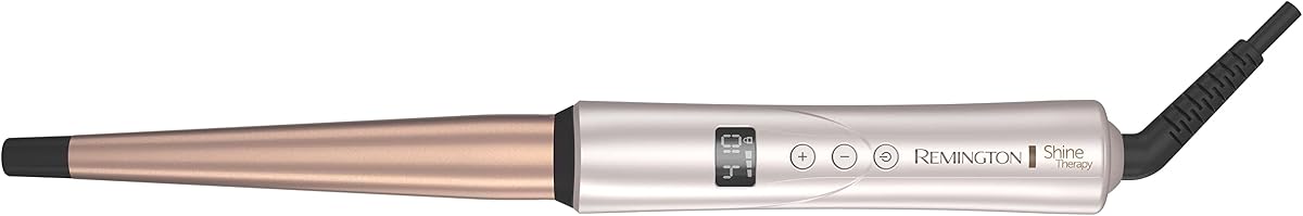 Remington Shine Therapy Argan Oil & Keratin Infused ½-1 Inch Tapered Curling Wand for Natural Curls, Includes Heat Glove