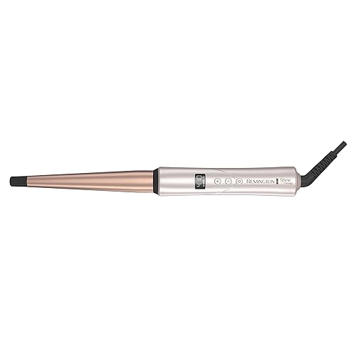 Vista 2 de Remington Shine Therapy - Varita rizadora cónica con infusión de aceite de argán y queratina de ½ a 1 pulgada para rizos naturales, incluye guante