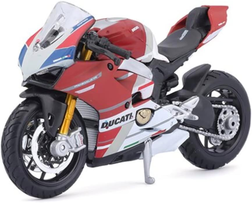 Koenig-Tom Maisto - 1/18 Scale Model Compatible with Ducati Replica Miniature Model 1199 Compatible with Panigale Replica V4 S Corse Sports Bike Miniature Scale Model Collectible (Red) Plastic